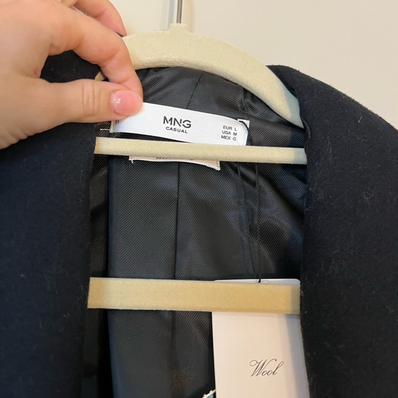 Mango navy wool winter coat - Picture 3 of 5